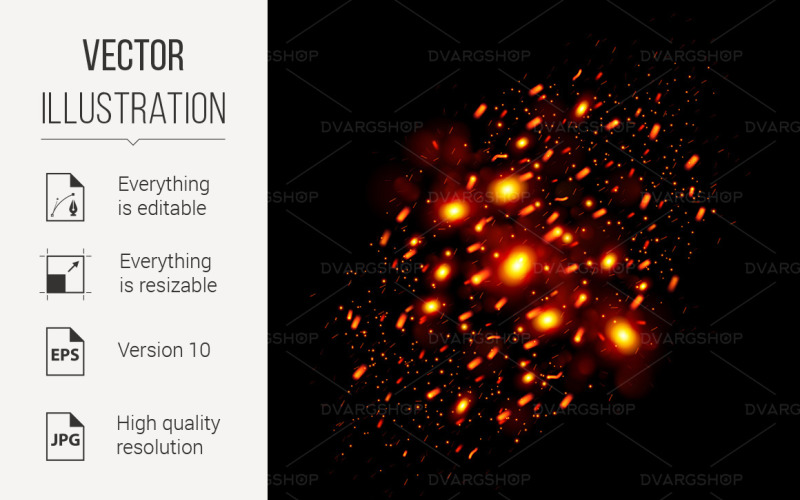 Download Vector "Fiery Sparks - Vector Image" / Fiery Sparks - Vector Image - Vector на тему графика fiery,glowing,particles,sparks,design,fire,spark,background,cinder,flaming,element,glow,bright,orange,sparkle,energy,yellow,inferno,danger,coal