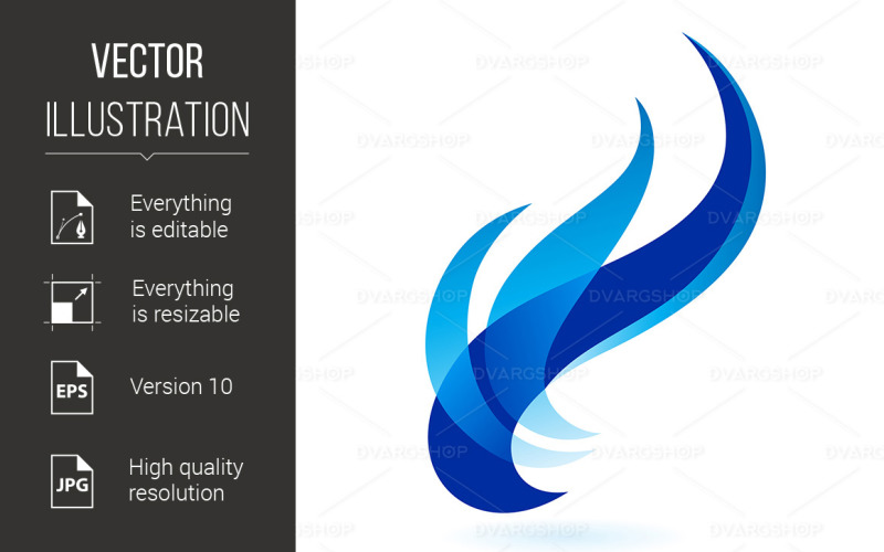 Download Vector "Fire Icon - Vector Image" / Fire Icon - Vector Image - Vector на тему графика fire,icon,background,blue,isolated,design,symbol,elegant,movement,art,sign,shape,button,communication,heat,danger,decoration,ornaments,light,business