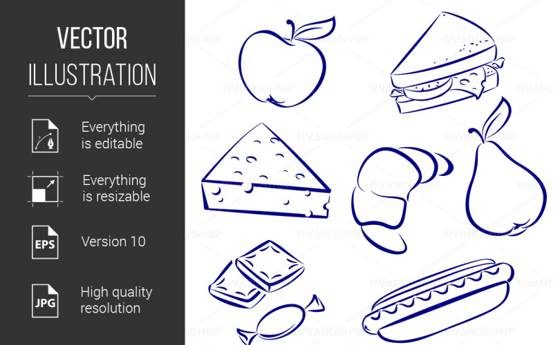 Download Vector "Set a Morning Meal - Vector Image" / Set a Morning Meal - Vector Image - Vector на тему графика set,meal,morning,design,illustration,food,white,background,cup,hot,home,pastry,corn,egg,wheat,bread,cartoon,plate,flake,orange