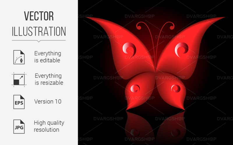 Download Vector "Simply Butterfly - Vector Image" / Simply Butterfly - Vector Image - Vector на тему графика butterfly,red,icon,simply,illustration,vector,ornament,delicate,summer,spring,colorful,sketch,drawing,decorative,graphic,decoration,single,beauty,insect,style