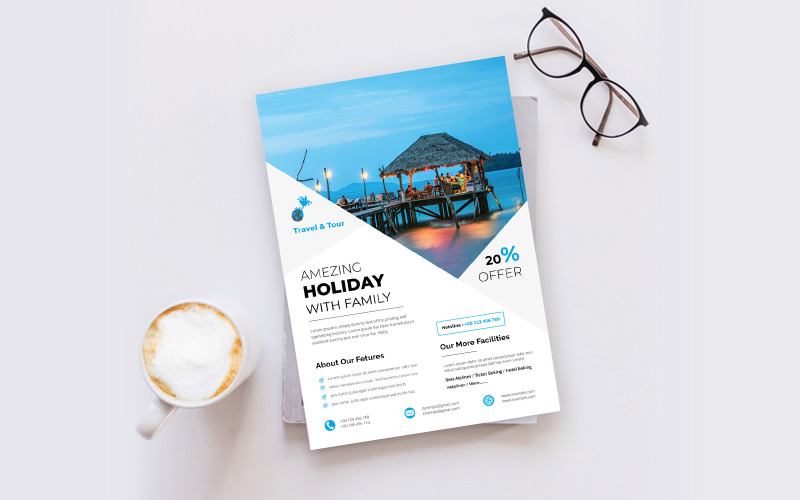 Download Фирменный стиль "Travel &amp; Tour Flyer - Corporate Identity Template" / Travel &amp; Tour Flyer - Corporate Identity Template - Фирменный стиль font,travel,letter,design,text,type,style,illustration,background,symbol,element,graphic,summer,logo,beach,tourism,modern,holiday,sky,flight