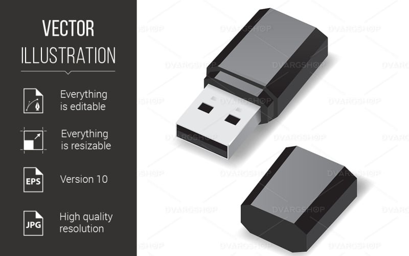 USB-накопитель - векторное изображение