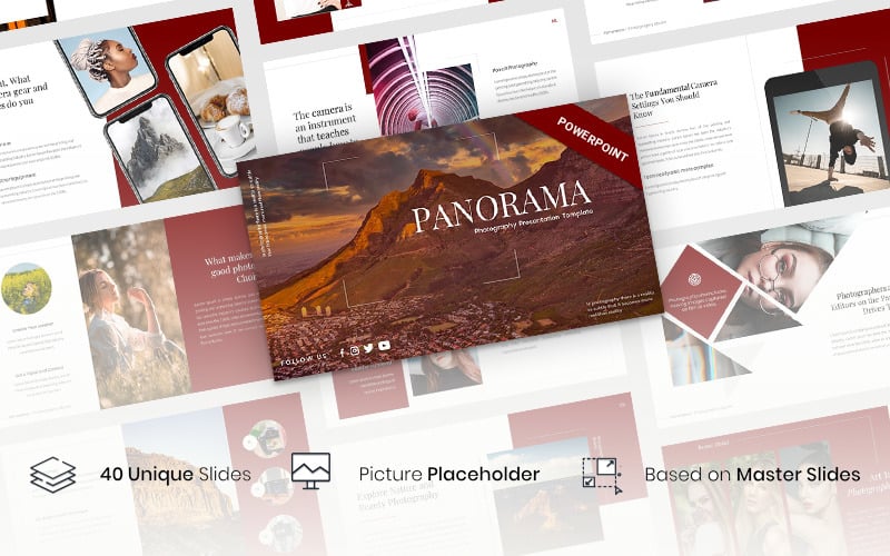 Panorama - Fotoğraf Sunumu PowerPoint şablonu