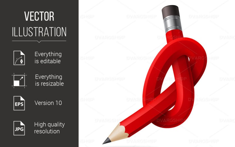 Download Vector "Abstract Node of Pencil - Vector Image" / Abstract Node of Pencil - Vector Image - Vector на тему графика pencil,abstract,node,red,design,illustration,child,rubber,coloring,writing,colors,lead,white,background,school,entertainment,finish,object,paper,write