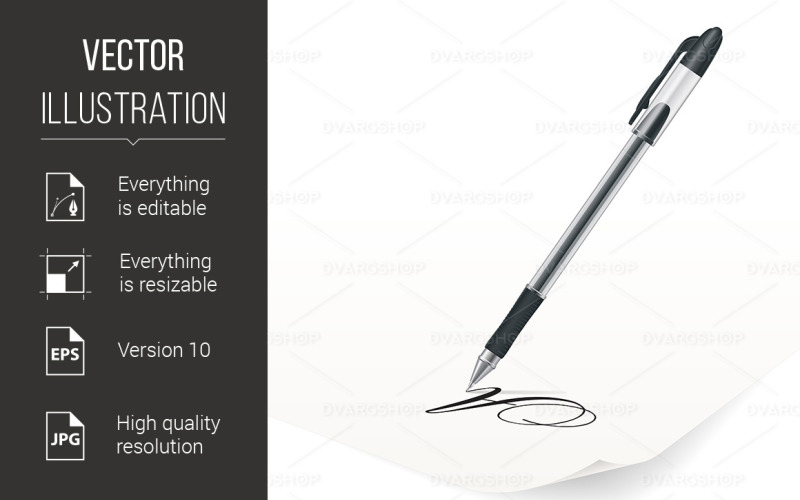 Download Vector "Ballpoint Pen - Vector Image" / Ballpoint Pen - Vector Image - Vector на тему графика pen,ballpoint,dvarg