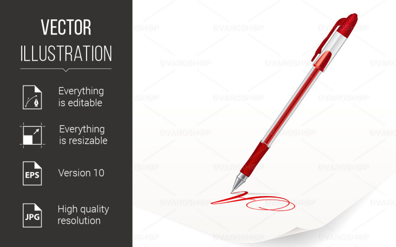 Download Vector "Ballpoint Pen - Vector Image" / Ballpoint Pen - Vector Image - Vector на тему графика pen,ballpoint,dvarg