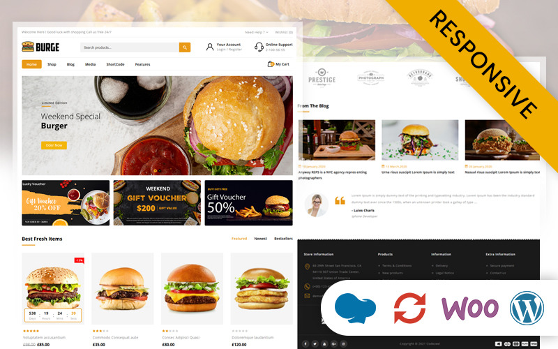 Burge - Fast Food Store WooCommerce Responsive Theme