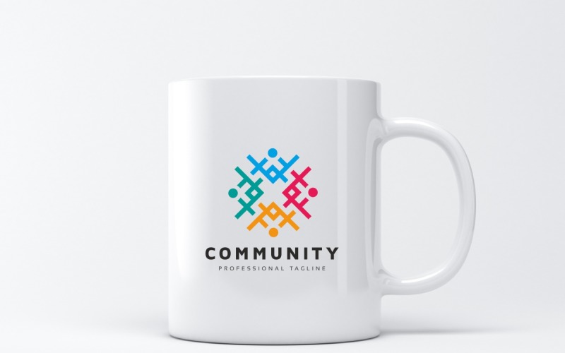 Download Шаблон логотипа "Community People Logo Template" / Community People Logo Template - Шаблон логотипа на тему графика app,blog,community,company,connect,group,human,logo,organization,people,social,social media