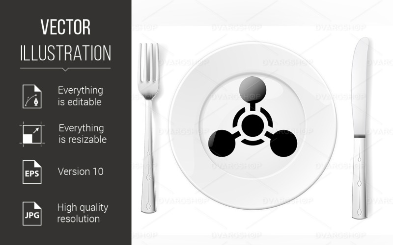 Download Vector "Dangerous Food - Vector Image" / Dangerous Food - Vector Image - Vector на тему графика plate,food,symbol,fork,sign,dangerous,weapon,danger,knife,chemical,fun,service,cutlery,bistro,dinner,eat,humour,table,funny,clean