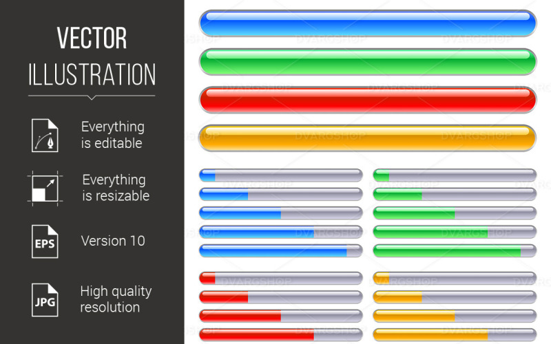 Download Vector "Loading Progress Bars - Vector Image" / Loading Progress Bars - Vector Image - Vector на тему графика progress,loading,bars,design,finances,stock,forecast,win,report,data,graphic,profit,finance,sales,glass,chart,money,financial,moving,cartoon