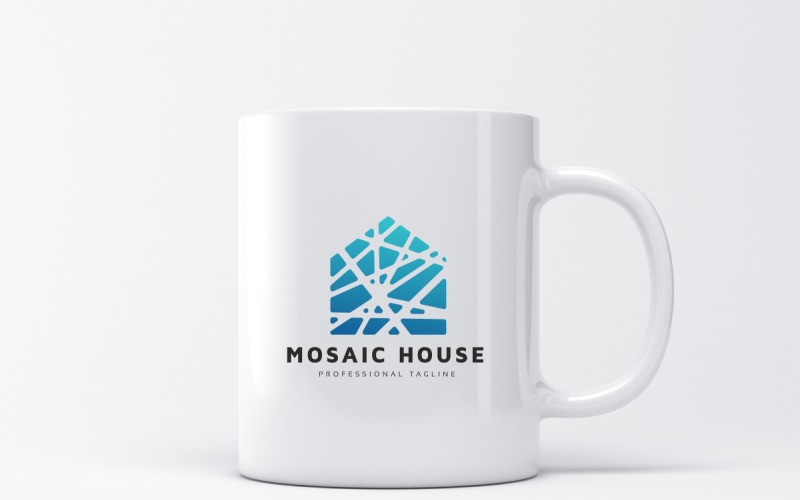 Mozaïek huis Logo sjabloon