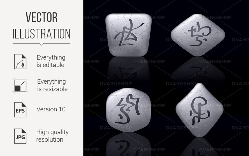 Download Vector "Runic Stones with Magical Spells - Vector Image" / Runic Stones with Magical Spells - Vector Image - Vector на тему графика runic,stones,black,set,luxury,pear,abstract,halloween,princess,shape,gem,vintage,grunge,magic,sign,mineral,mystic,cast,oval,folk