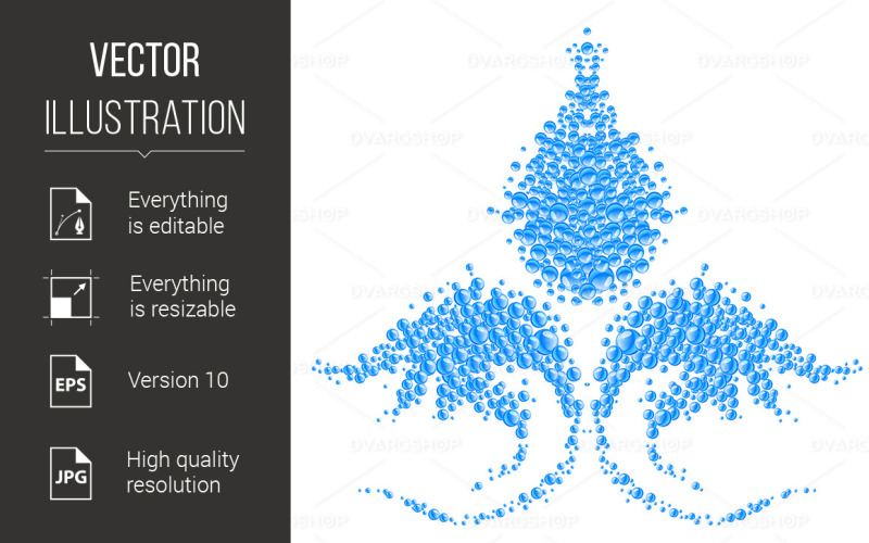 Download Vector "Abstract Shape Made of Water Bubbles - Vector Image" / Abstract Shape Made of Water Bubbles - Vector Image - Vector на тему графика water,blue,abstract,shape,bubbles,made,white,creative,motion,fancy,bend,freshness,fresh,swirl,gentle,design,pattern,form,blister,color