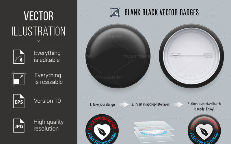 Download Vector "Blank Black Badges - Vector Image" / Blank Black Badges - Vector Image - Vector на тему графика badges,vector,black,background,blank,place,isolated,text,plain,render,single,image,icon,emblem,banner,label,button,space,template,concept