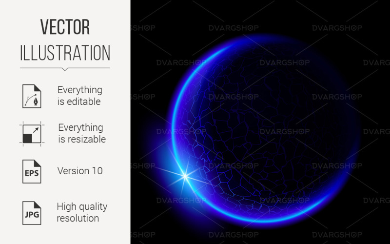 Download Vector "Blue Planet - Vector Image" / Blue Planet - Vector Image - Vector на тему графика planet,sunset,black,red,moon,blue,sunrise,space,global,earth,deep,sun,horizon,globe,astronomy,universe,background,romantic,sunny,orbit