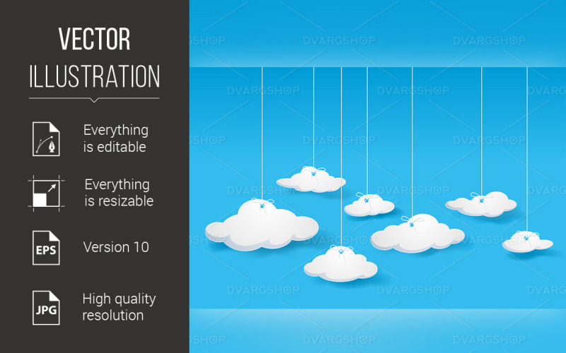 Download Vector "Clouds - Vector Image" / Clouds - Vector Image - Vector на тему графика clouds,blue,abstract,illustration,cloud,rope,light,banner,vector,color,background,natural,wallpaper,computing,modern,air,sign,design,symbol,beautiful