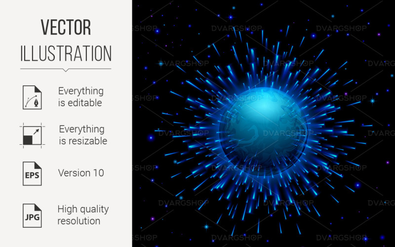Download Vector "Dark Planet with Flare - Vector Image" / Dark Planet with Flare - Vector Image - Vector на тему графика planet,dark,space,with,universe,galaxy,explosion,blue,burst,shower,meteor,globe,glowing,background,vector,eclipse,wallpaper,starry,meteorite,illustration