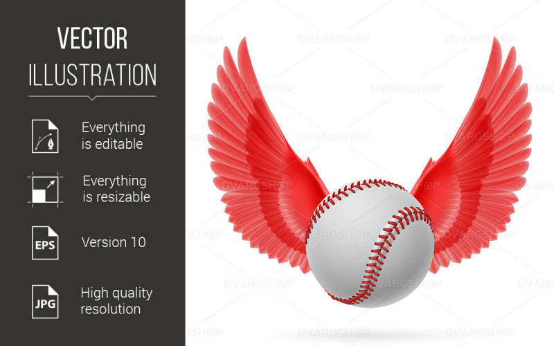Flying Baseball - Vector Image