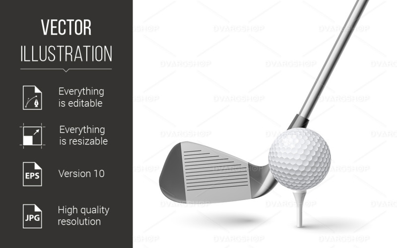 Download Vector "Golf - Vector Image" / Golf - Vector Image - Vector на тему графика club,white,background,design,golf,ball,isolated,vector,object,graphic,game,iron,nature,element,competition,entertainment,icon,sport,golfing,competitive