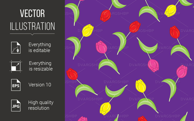 Download Vector "Seamless Texture of Colorful Tulips - Vector Image" / Seamless Texture of Colorful Tulips - Vector Image - Vector на тему графика seamless,texture,background,illustration,ornate,brown,gold,retro,wallpaper,spiral,repeat,pattern,modern,repetition,leaf,style,plant,backdrop,image,branch