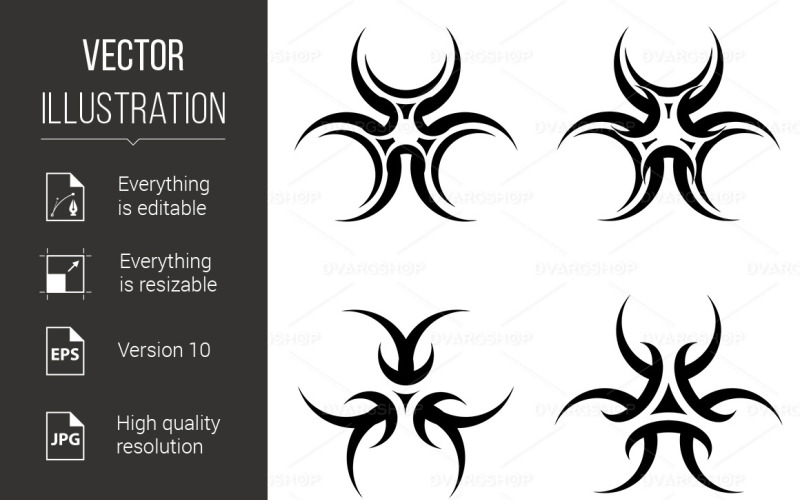 Download Vector "Set of Tattoos Symbol - Vector Image" / Set of Tattoos Symbol - Vector Image - Vector на тему графика set,tattoos,isolated,symbol,design,background,white,icon,tree,style,plant,reflection,shape,wheel,petals,natural,graphic,black,pattern,grow