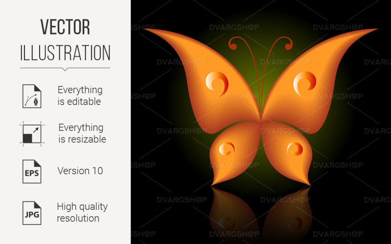 Download Vector "Simply Butterfly - Vector Image" / Simply Butterfly - Vector Image - Vector на тему графика butterfly,background,vector,simply,icon,orange,illustration,animal,art,biology,delicate,silhouette,moth,image,natural,beauty,insect,graphic,fly,wildlife