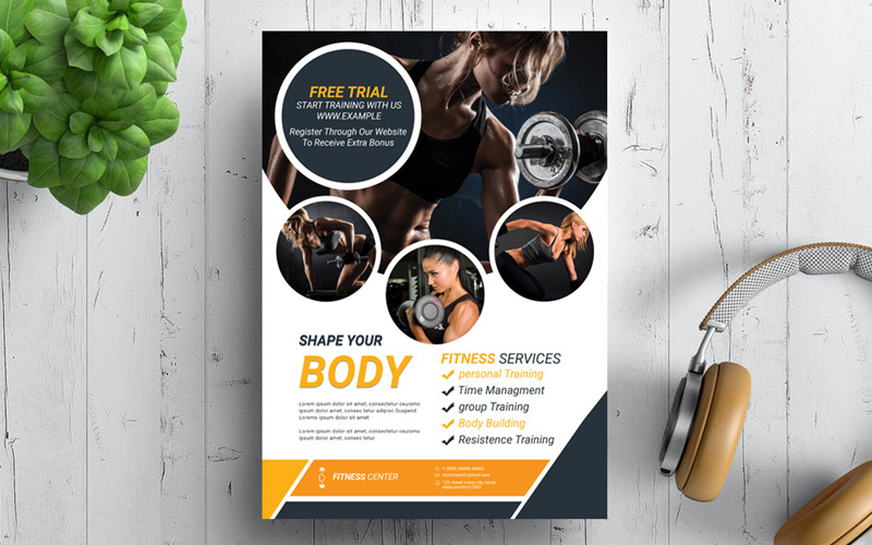 Download Фирменный стиль "Fitness Flyer 01 - Corporate Identity Template" / Fitness Flyer 01 - Corporate Identity Template - Фирменный стиль на тему графика a4,ad,business,clean,corporate flyer,customisable,customize,design,easy,editable logo,flyer,free fonts,indesign,letter,logo,magazine ad,modern,corporate,photoshop,poster