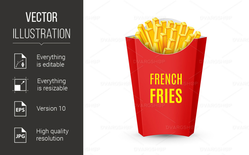 Packaging for French Fries - Vector Image - TemplateMonster
