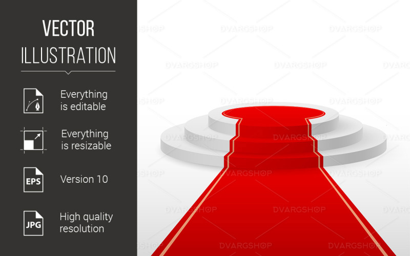 Download Vector "Podium - Vector Image" / Podium - Vector Image - Vector на тему графика podium,carpet,white,round,red,entertainment,celebration,exhibit,empty,award,event,vip,background,scene,level,step,stair,studio,show,vector