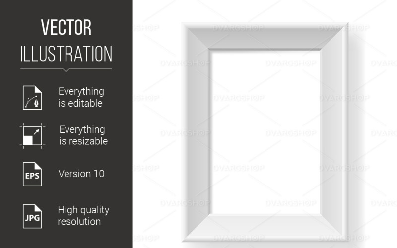 Download Vector "Realistic White Frame - Vector Image" / Realistic White Frame - Vector Image - Vector на тему графика frame,white,background,realistic,picture,illustration,decoration,retro,render,space,decor,design,interior,floral,old,isolated,mirror,graphic,classic,art