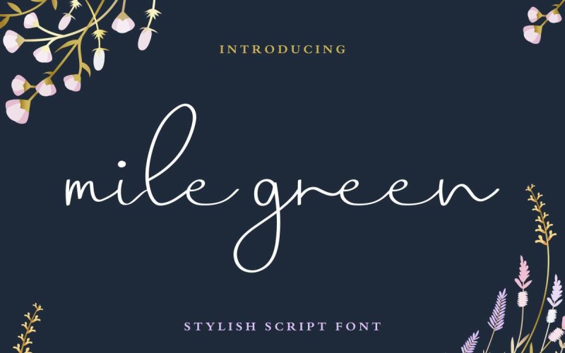 Download Шрифт "Mile Green Font" / Mile Green Font - Шрифт на тему графика beautiful,bold,brochure,brush,calligraphy,card,classic,clean,elegant,fashion,flyer,font,handwriting,invitation,lettering,light,logo,modern,photography,script