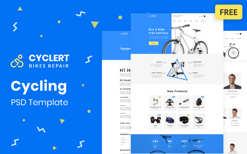 Cyclert-Cycling Multipage Clean Kostenlose PSD-Vorlage