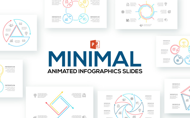 Modèle PowerPoint de présentations d'infographies animées minimales
