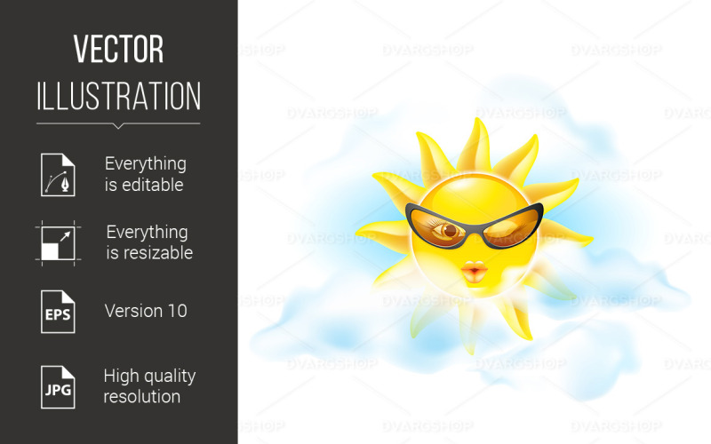 Cartoon Sun - Vector Image