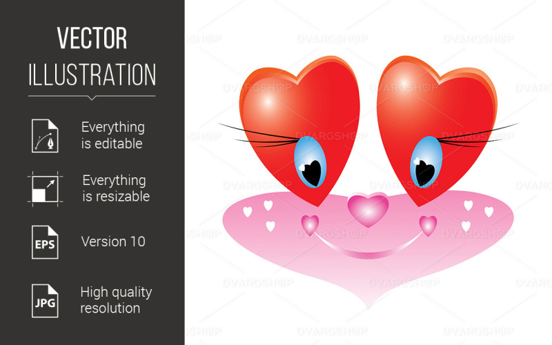 Emoticon Smiley para el día de San Valentín - Imagen vectorial