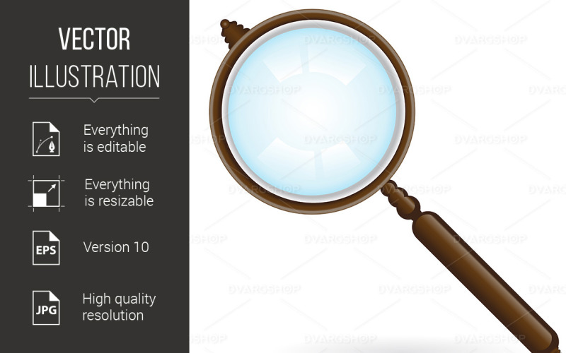 Realistisch vergrootglas - vectorbeeld