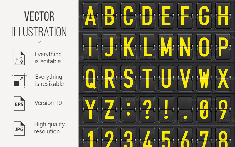 Download Vector "Set of Letters on a Mechanical Timetable - Vector Image" / Set of Letters on a Mechanical Timetable - Vector Image - Vector на тему графика timetable,letters,set,mechanical,illustration,yellow,sydney,arrival,new,tourism,orange,trip,icon,tokyo,schedule,light,sign,airplane,voyage,black