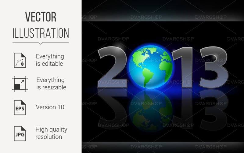 Download Vector "Twenty Thirteen Year - Vector Image" / Twenty Thirteen Year - Vector Image - Vector на тему графика year,earth,thirteen,twenty,background,illustration,template,abstract,new,banner,presentation,symbol,color,elegance,bright,stylish,vector,style,art,motion