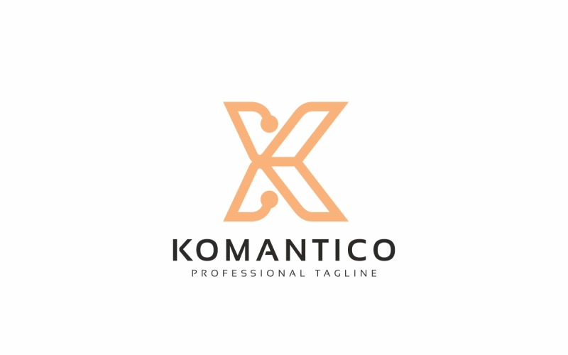 Komantico K Letter Logo Template