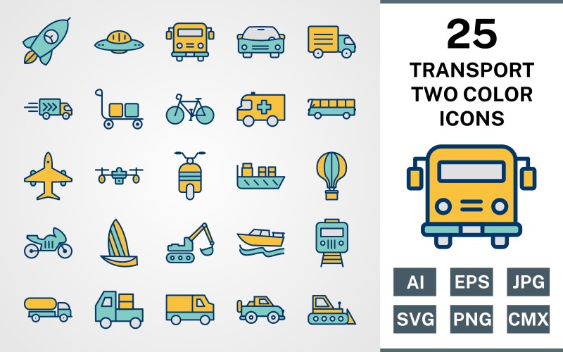 Download Набор иконок "25 TRANSPORT FILLED TWO COLORS PACK Icon Set" / 25 TRANSPORT FILLED TWO COLORS PACK Icon Set - Набор иконок на тему transport set,file,icon,icons,filled,round,vector,sign,symbol,pictogram,two colors,transport,car,rocket,ship,bike,jeep,scooter,bus,airplane