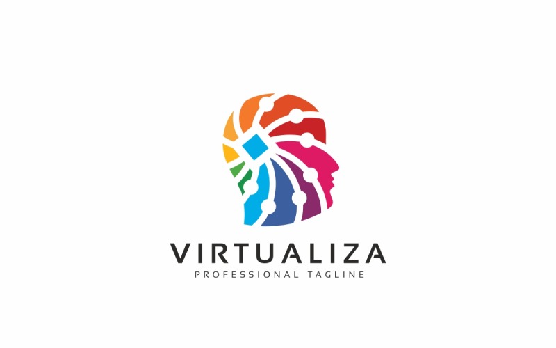 Download Шаблон логотипа "Virtual Human Logo Template" / Virtual Human Logo Template - Шаблон логотипа на тему графика artificial,augmented reality,brain,brainstorm,brand,branding,consultant,creation,creative,creativity,digital,double,engineer,entertainment,face,head,human,intelligence,media,mind