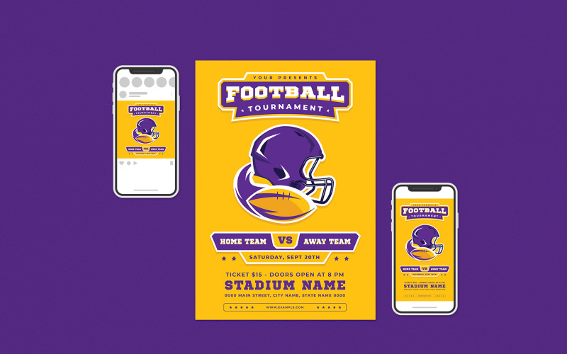 Football Tournament Flyer Set - Corporate Identity Template