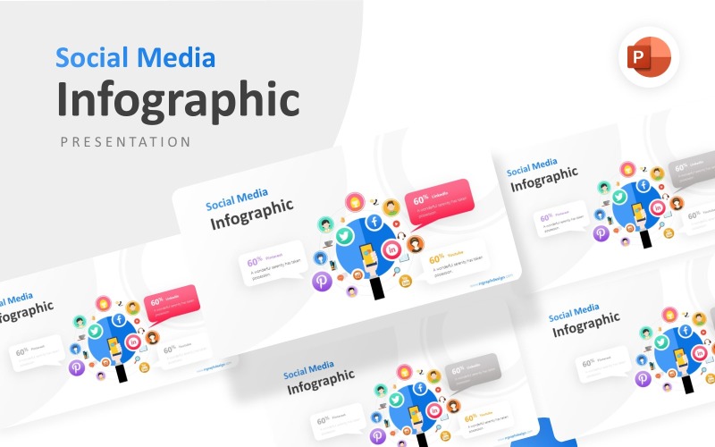 Modello di PowerPoint Presentazione Infografica Smartphone Mano