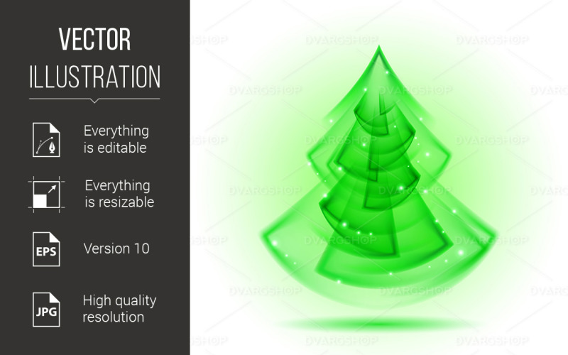 Download Vector "Abstract Christmas Tree - Vector Image" / Abstract Christmas Tree - Vector Image - Vector на тему графика tree,christmas,green,abstract,fractal,background,geometry,white,technology,digital,season,symbol,sparkle,celebration,fairy,new year,element,modern,decor,glassy