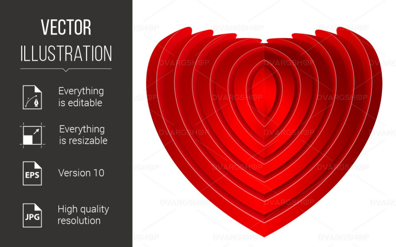Download Vector "Heart - Vector Image" / Heart - Vector Image - Vector на тему графика heart,background,red,embossed,isolated,white,special,beauty,abstract,object,clean,marriage,creative,icon,ornament,perfect,romantic,romance,design,shine