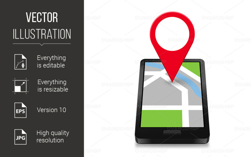 Smartphone Navigation - vektorový obrázek