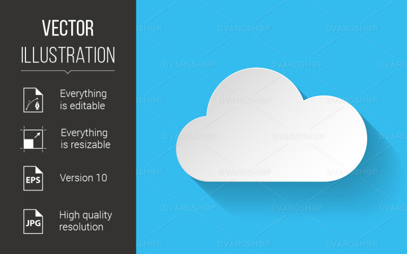Download Vector "White Paper Cloud - Vector Image" / White Paper Cloud - Vector Image - Vector на тему графика paper,flat,white,cloud,background,blue,cumulus,sky,environment,design,data,heaven,forecast,icon,one,nature,network,storage,template,business