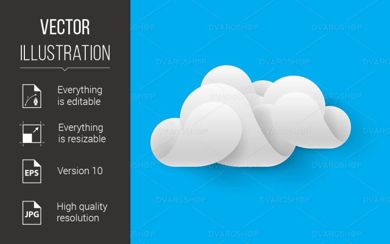 Abstract White Cloud - Vector Image