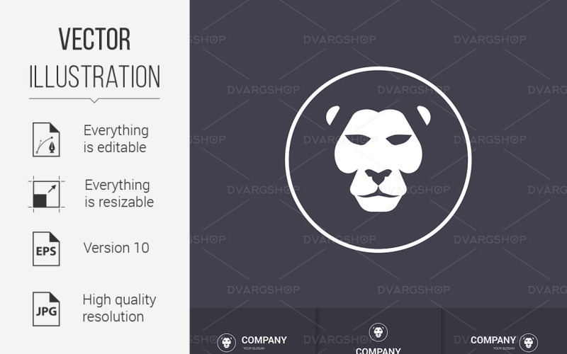 Download Vector "Lion Head - Vector Image" / Lion Head - Vector Image - Vector на тему графика lion,head,template,mascot,design,logo,power,modern,decoration,hunting,ornament,vector,cat,abstract,shield,label,illustration,company,animal,wild