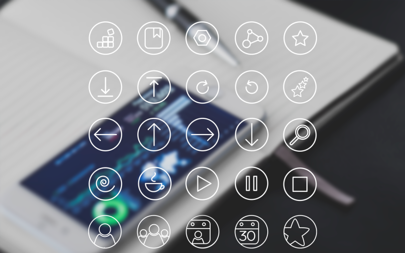 Download Набор иконок "Round Application Icon Set" / Round Application Icon Set - Набор иконок на тему game ux,search,isolated,media,user,configuration,arrow,undo,symbol,internet,app,social,setting,element,ui,technology,computer,favorite,download,icon
